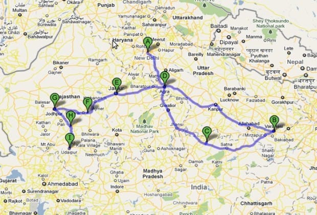 Delhi and Agra Map 620x421 1 Windhorse Tours