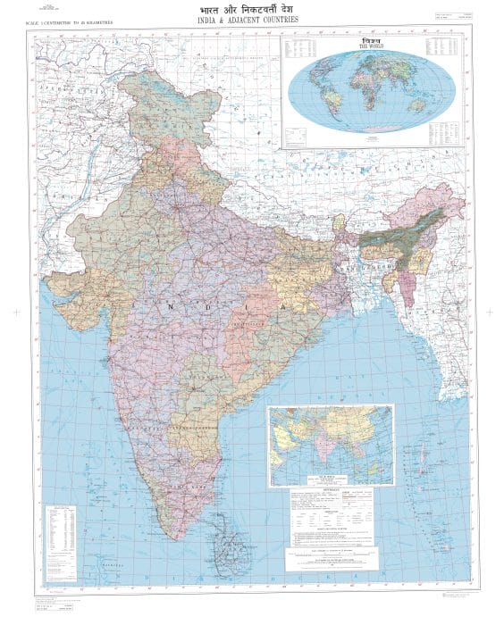 India and Adjacent Countries Map