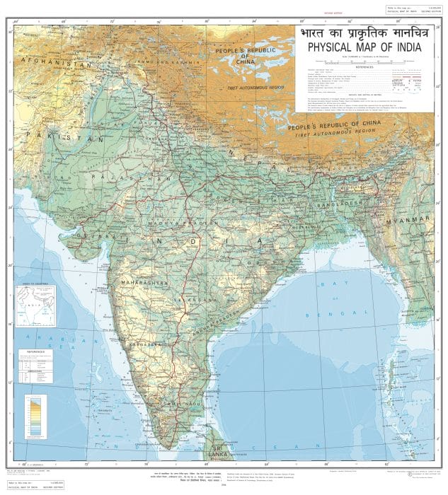 Physical Map of India